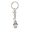 Alloy with Glass Seed Beads Keychain KEYC-MZ00010-01-1