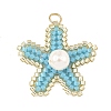 MIYUKI Glass Seed Beaded & Shell Pearl Pendants PALLOY-MZ01378-02-1