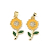 Brass Micro Pave Cubic Zirconia Pendants KK-F924-15G-1