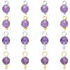 16Pcs 4 Colors Natural Amethyst Pendant and  Connector Charms Sets PALLOY-SW00081-1
