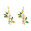 Rack Plating Brass Pave Cubic Zirconia Charms KK-G464-08G-2