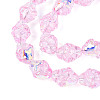 Electroplate Transparent Glass Beads Strands EGLA-N020-03D-3