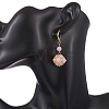 Gemstone & Seed Beads Leverback Dangle Earring for Women EJEW-MZ00725-2