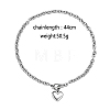 Stainless Steel Cable Chain Heart Pendant Necklaces with OT Clasps IT6269-2