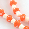 Mushroom Handmade Lampwork Beads Strands LAMP-R116-15-2