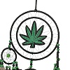 Maple Leaf Woven Net/Web with Feather Hanging Suncatchers HJEW-F024-01-2