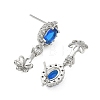 Brass Pave Cubic Zirconia Stud Earring Findings KK-C172-07P-2