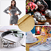 Polyester with Square Paillette Fabric AJEW-WH20070-286B-4