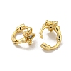 Brass Micro Pave Cubic Zirconia Hoop Earring EJEW-C088-01B-G-2