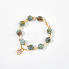 Frosted Natural African Turquoise(Jasper) Round Beads Strands G-OC0001-79A-5