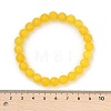 Natural Yellow Jade Bead Stretch Bracelets BJEW-K212-B-038-5