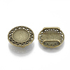 Tibetan Style Alloy Slide Charms Cabochon Settings X-TIBE-Q086-038AB-FF-2