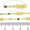 Brass Enamel Round Beaded Link Chain CHC-G022-07G-09-2