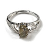 Oval Natural LabradoriteAdjustable Rings RJEW-Q818-01P-08B-3