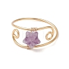 Copper Wired Gemstone Finger Rings RJEW-JR00978-4