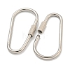 304 Stainless Steel Screw Carabiner Lock Charms STAS-C092-09A-P-2