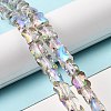 AB Color Plated Transparent Glass Beads Strands EGLA-P051-06A-A07-2