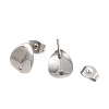 Non-Tarnish 304 Stainless Steel Oval Stud Earring Findings X-STAS-R063-39-2