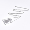 Non-Tarnish 201 Stainless Steel Pendant Necklaces NJEW-T009-JN112-1-85-2