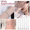 12Pcs 925 Sterling Silver End with Extender Chains and Teardrop Charms STER-GO0001-56-5