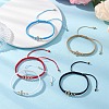 Brass Beaded Braided Bead Bracelets BJEW-JB12817-1