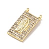 Religion Brass Micro Pave Clear Cubic Zirconia Pendants KK-L268-026G-01-2