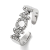 Mother's Day Theme 304 Stainless Steel Rhineatone Rings for Women RJEW-D023-02P-1