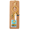 1Pc Rectangle Alloy & Enamel & Acrylic Keychains KEYC-BM0001-26C-1