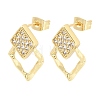 Brass Micro Pave Cubic Zirconia Stud Earrings KK-CBA5B62-03A-G-2