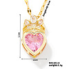 Fashionable Brass Cubic Zirconia Crown Heart-Shaped Pendant Dapped Chain Necklaces for Women SM2288-8-1