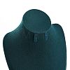 Bust Shaped Microfiber & Wood Jewelry Necklace & Earrings Display Stands NDIS-H042-01C-01-3