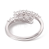 Clear Cubic Zirconia Open Cuff Ring RJEW-F124-04P-3