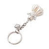 Acrylic Imitation Pearl Keychain KEYC-MZ00030-02-4