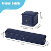 DICOSMETIC 2Pcs 2 Styles PU Leather Jewelry Storage Boxes Set with Velvet Inside CON-DC0001-06-2