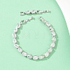 Platinum Tone Brass Micro Pave Cubic Zirconia Tennis Bracelets BJEW-B160-04P-05-2