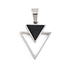 304 Stainless Steel Enamel Pendants STAS-B137-03P-1