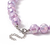 Macaron Color Faceted Acrylic Round Beaded Necklaces NJEW-JN04192-7