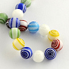 Handmade Millefiori Glass Round Beads Strands LK-R004-42-2
