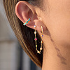 304 Stainless Steel Rhinestone Hoop Earrings EJEW-A161-04G-02-1