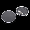 Blank Flat Round Acrylic Button Pin Badge with Iron Pins FIND-L029-01P-03-2
