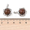 Natural Mahogany Obsidian Round Pendants G-M440-04B-P-3