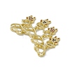 Rack Plating Brass Micro Pave Cubic Zirconia Slide Charms ZIRC-F130-09G-3