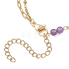 Round Natural Gemstone Beads Link Bracelets BJEW-JB13488-5