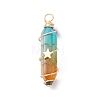 2Pcs 2 Style Two Tone Glass Double Terminated Point Beads Pendants Set PALLOY-JF02538-01-3