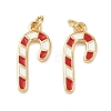 Christmas Brass Enamel Pendants KK-L255-17G-03-1