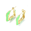 Enamel Twist Square Stud Earrings EJEW-P214-23G-02-1