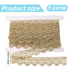 5 Yards Metallic Yarn Flower Lace Trim Ribbons SRIB-HY0001-07A-2