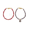 2Pcs 2 Styles Glass Beads Stretch Bracelet Set for Women BJEW-JB11570-2