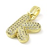 Brass Micro Pave Clear Cubic Zirconia Pendants KK-M279-01G-K-2