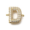 Brass Micro Pave Cubic Zirconia Letter Links KK-I717-04D-1